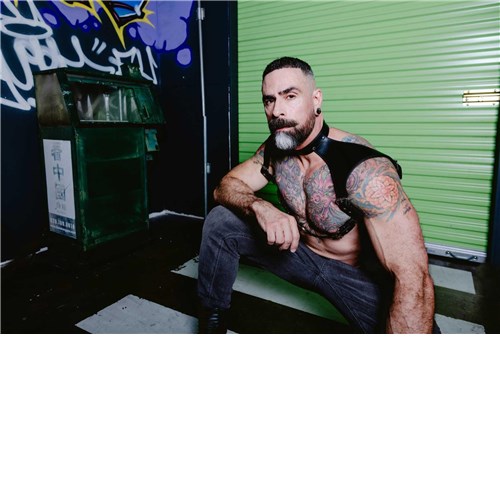 Men’s Harness w/neck collar model pose #4