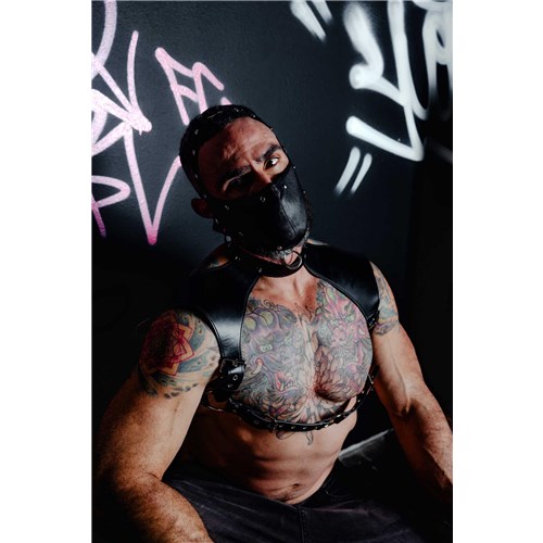 Men’s Harness w/neck collar model pose #5