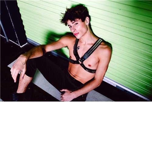 Men’s Pyramid Stud Body Harness model pose #2