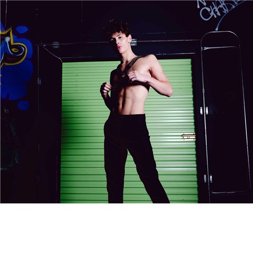 Men’s Pyramid Stud Body Harness model pose #10