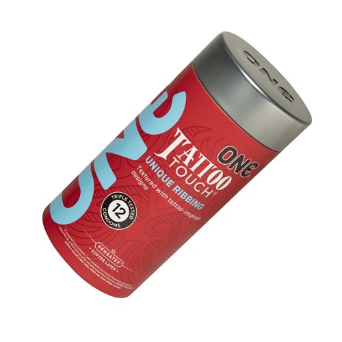 J486 Tattoo touch condoms front side tilt