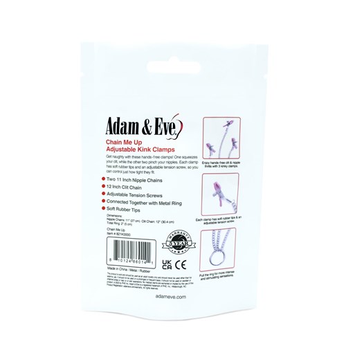 Adam & Eve Chain Me Up Kink Clamps Back Package