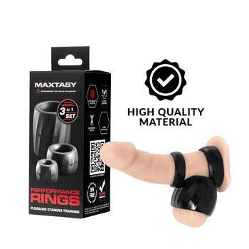 Maxtasy Performance & Stamina Rings 3 Pc Set with box
