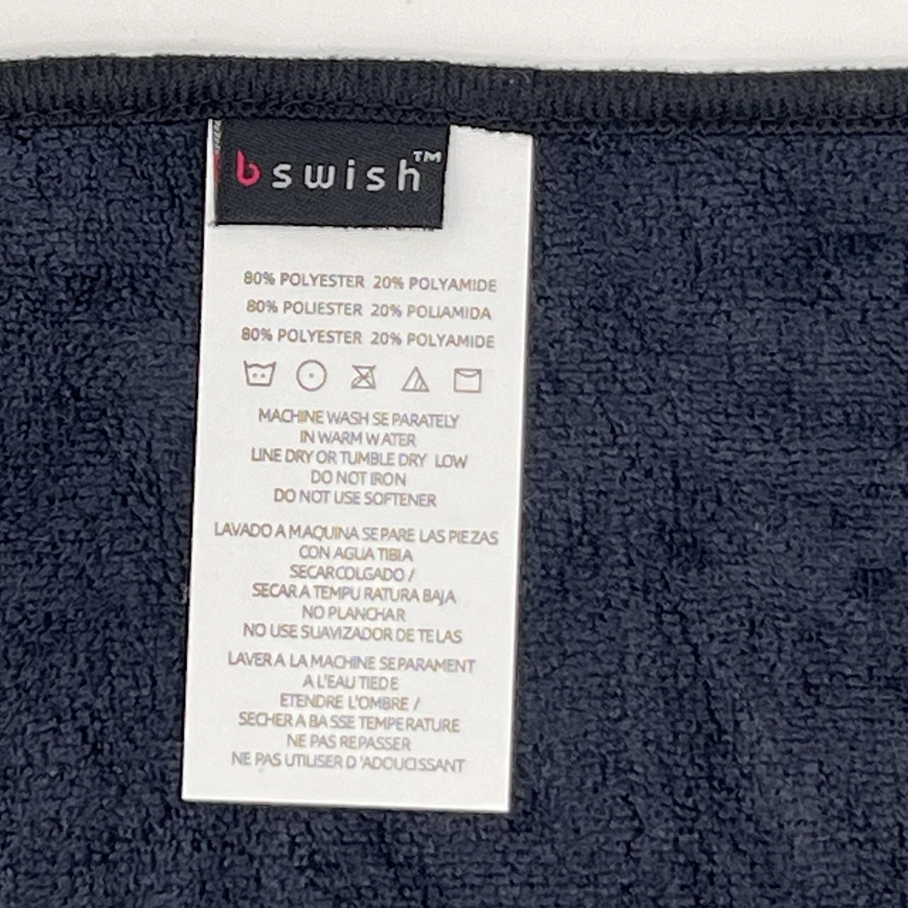 Bswish After Sex Towel - Product Shot with Materials and Care Instructions