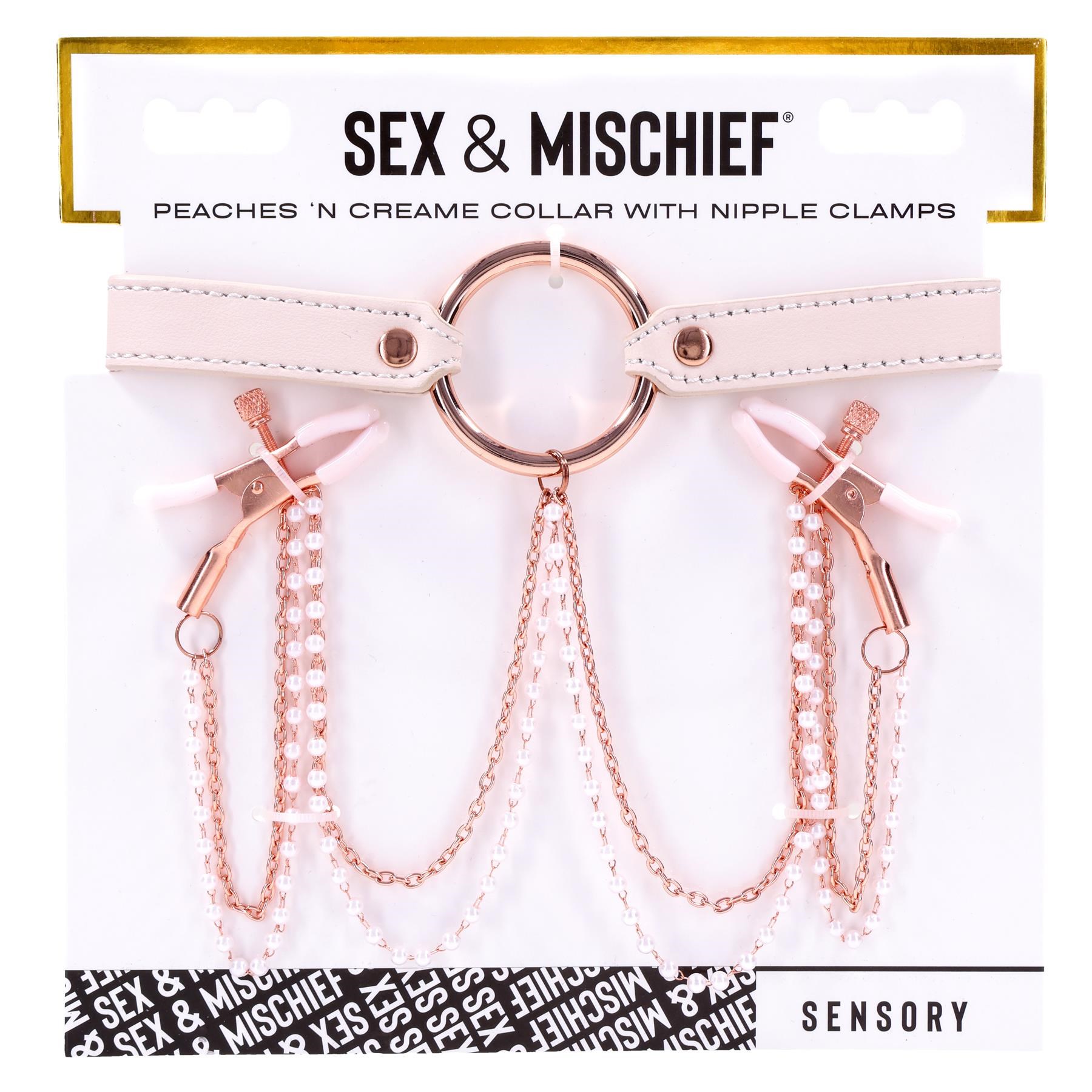 Peaches 'N Creame Collar With Nipple Clamps AND PACKAGE