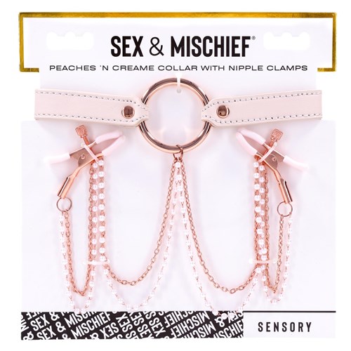 Peaches 'N Creame Collar With Nipple Clamps AND PACKAGE