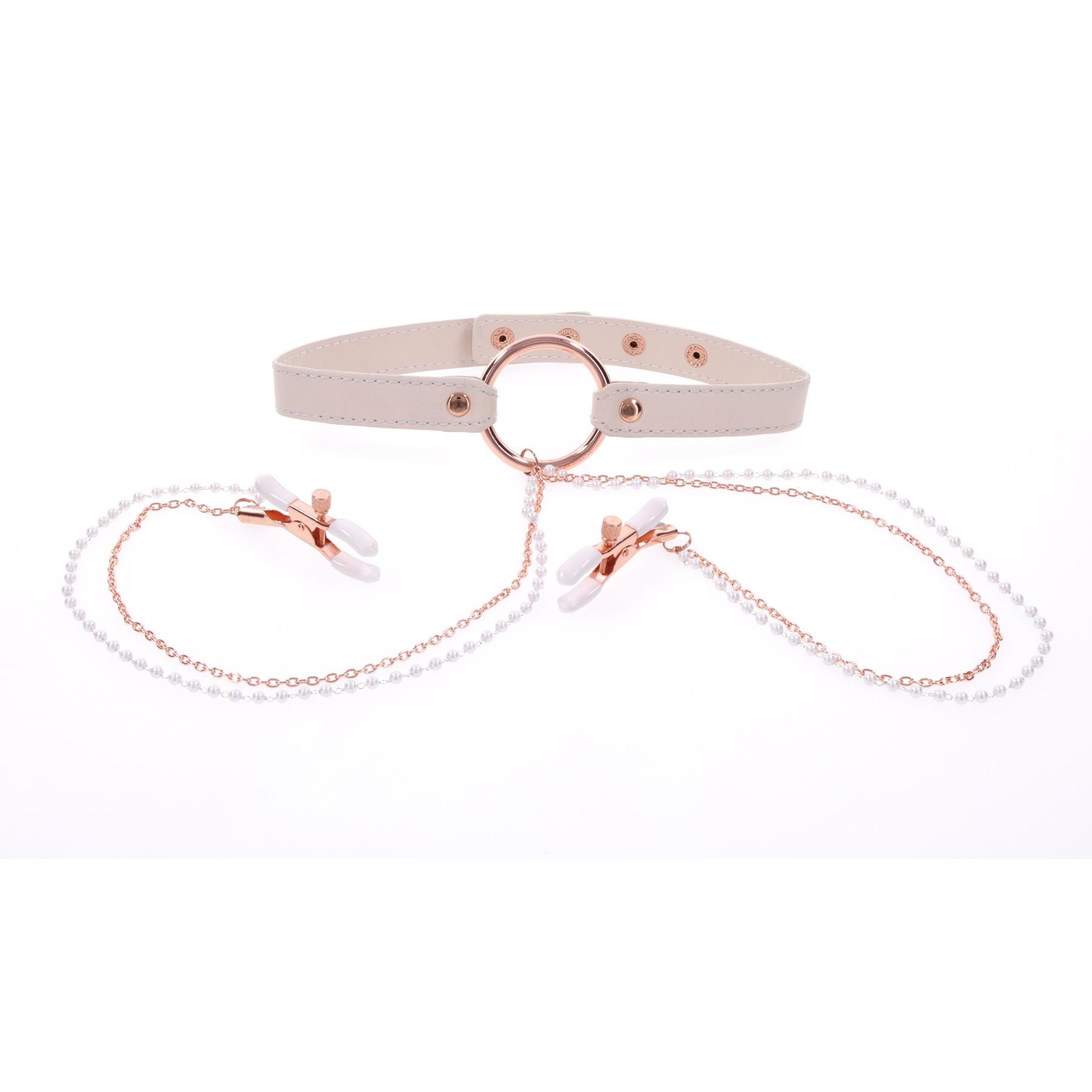 Peaches 'N Creame Collar With Nipple Clamps SHOT 2