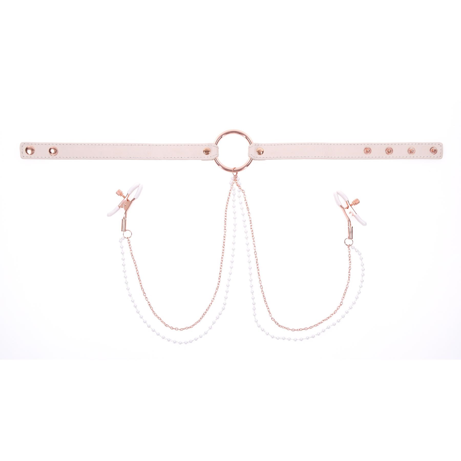 Peaches 'N Creame Collar With Nipple Clamps SHOT 3