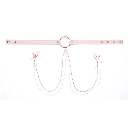 Peaches 'N Creame Collar With Nipple Clamps SHOT 3