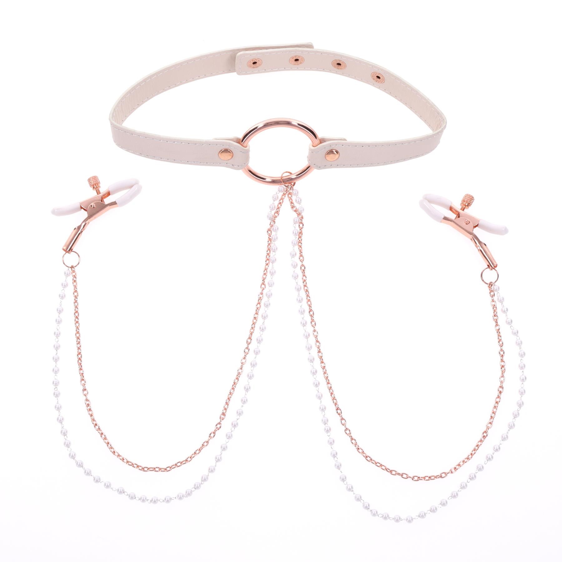 Peaches 'N Creame Collar With Nipple Clamps SHOT 4