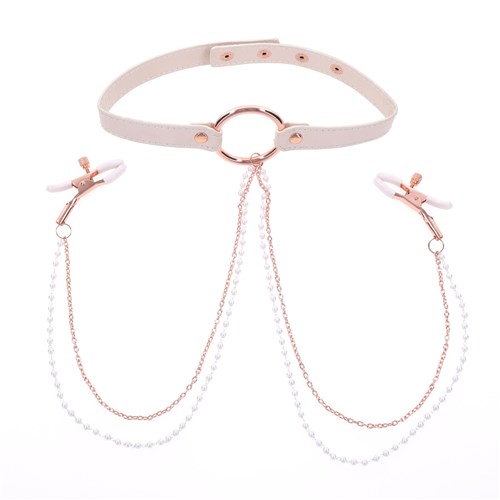 Peaches 'N Creame Collar With Nipple Clamps SHOT 4