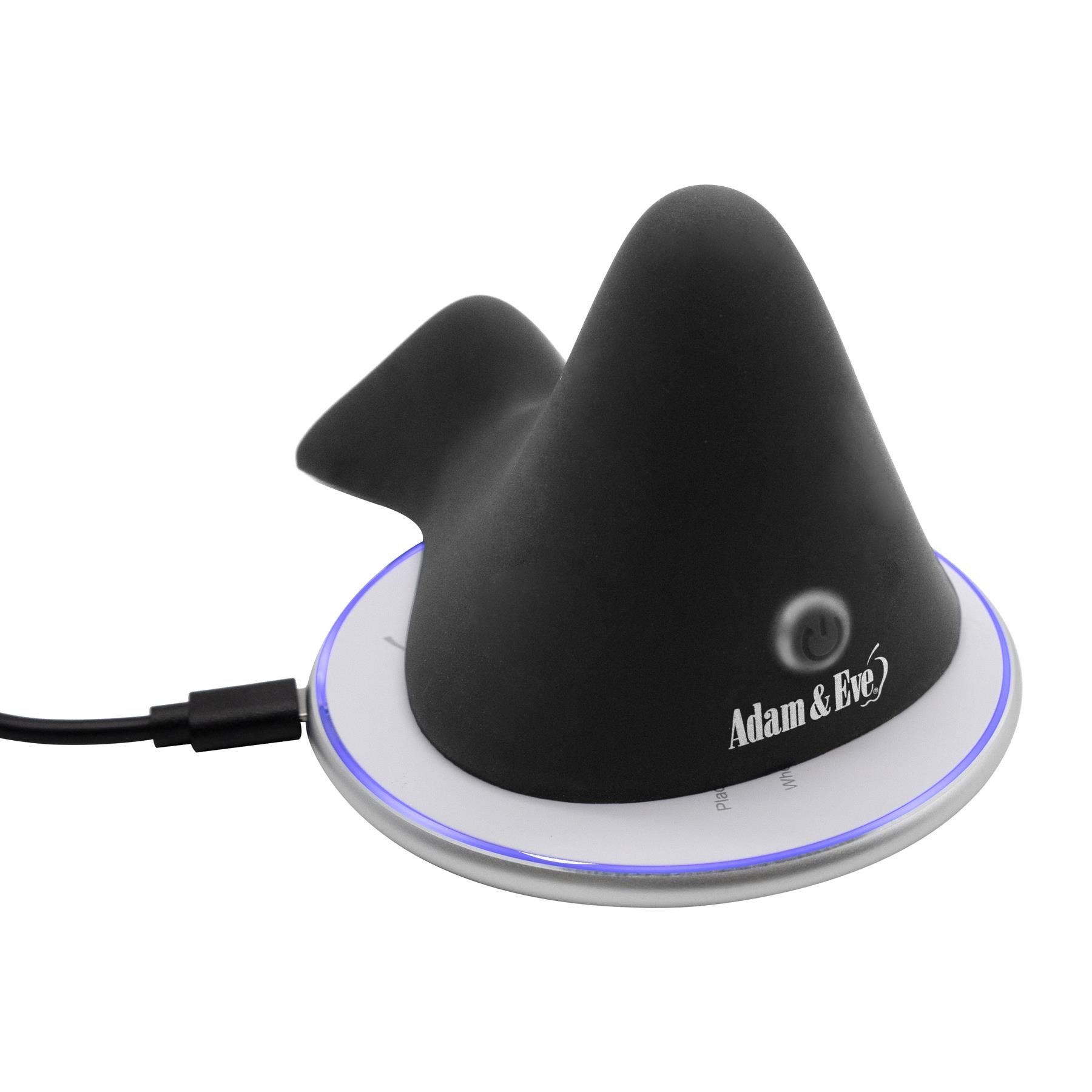 Adam & Eve Rumbling Rider With Wireless Charging Pad product on charging pad