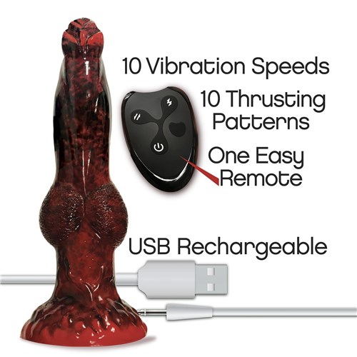 Alien Nation Fire Dragon Thrusting Dildo features