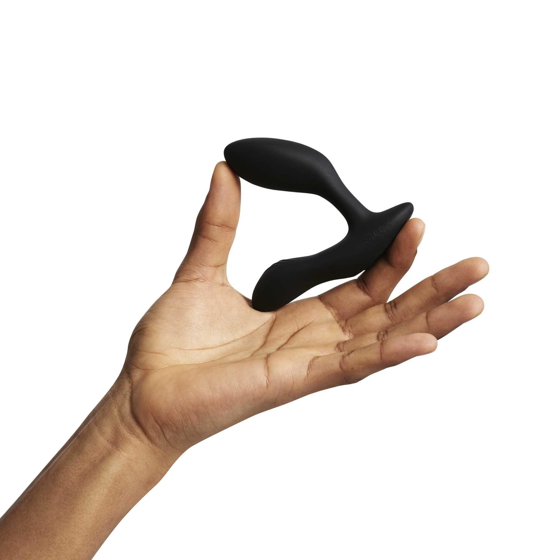 We-Vibe Vector+ Prostate Massager w.Remote hand holding for scale