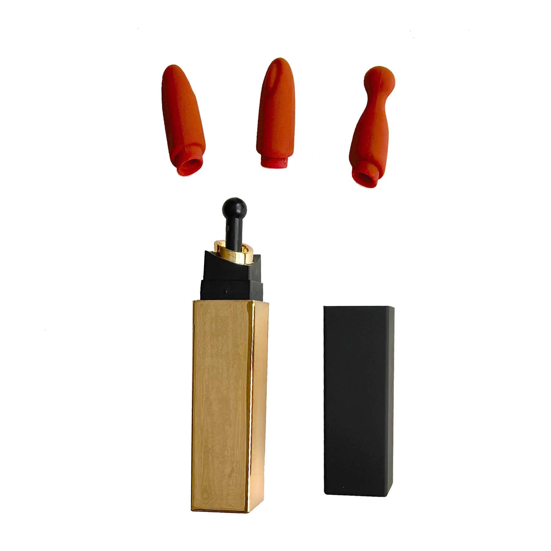 Her Secret Bliss Vibrator Trio Gift Set - Liptick Vibrator Showing All 3 Tips
