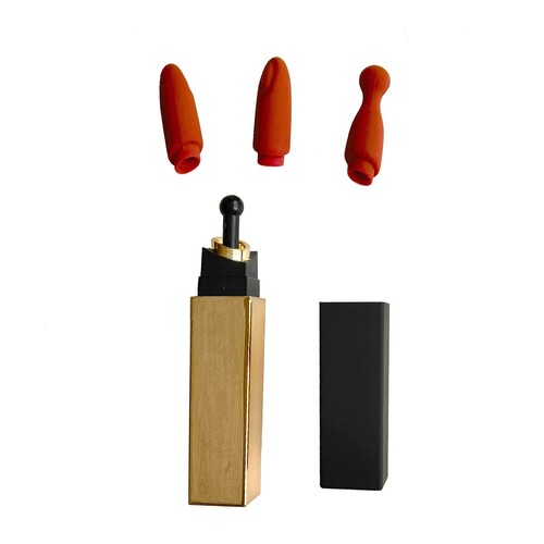Her Secret Bliss Vibrator Trio Gift Set - Liptick Vibrator Showing All 3 Tips