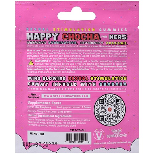 Happy Chocha hers gummies back