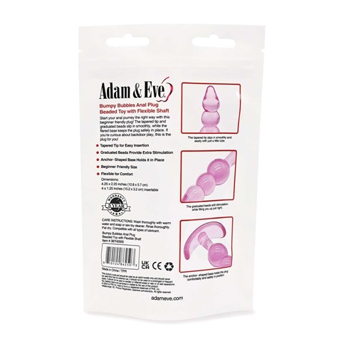 BUMPY BUBBLE ANAL PLUG back of package