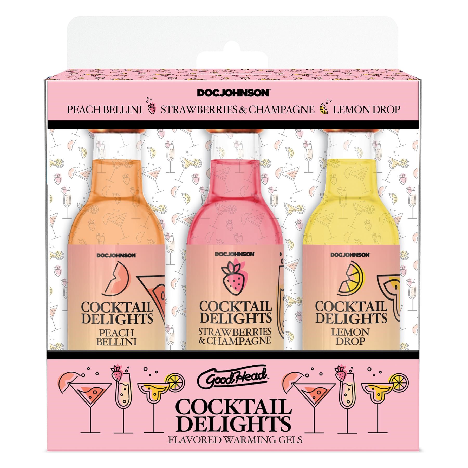 GoodHead cocktail Delights peach Bellini, Starwberry & Champagne  lemom drop