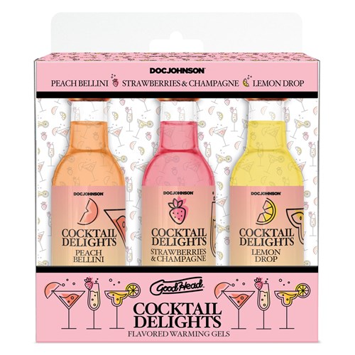 GoodHead cocktail Delights peach Bellini, Starwberry & Champagne  lemom drop