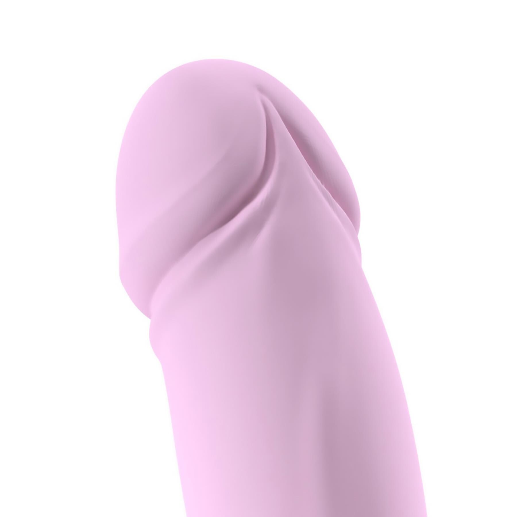 Adam & Eve Heart Throbber Realistic Liquid Silicone Vibrating Dildo - Product Shot - Close Up on Tip