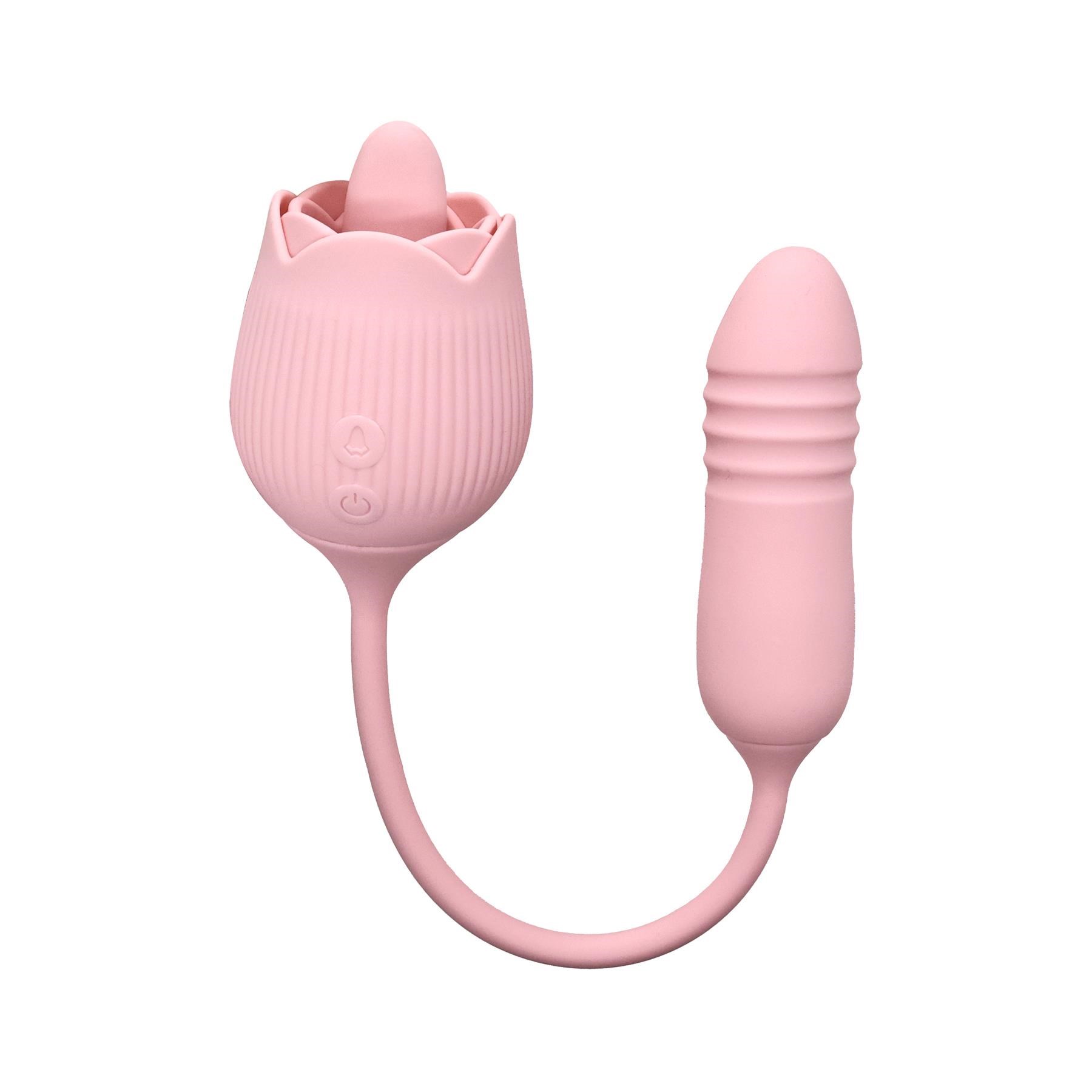 Adam & Eve Rotating Rose Plug Jeweled Anal Vibrator - Product Shot #1