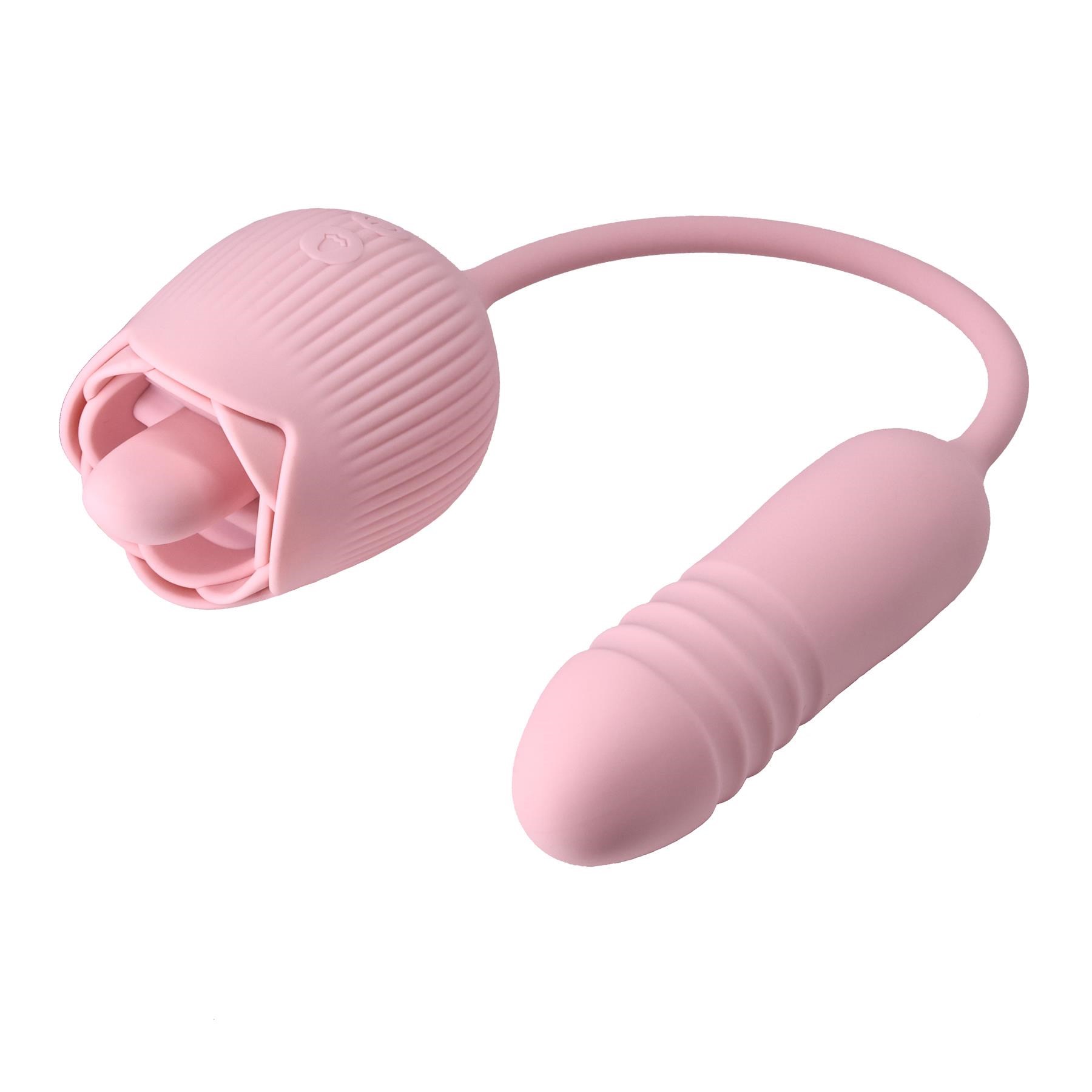 Adam & Eve Rotating Rose Plug Jeweled Anal Vibrator - Product Shot #2