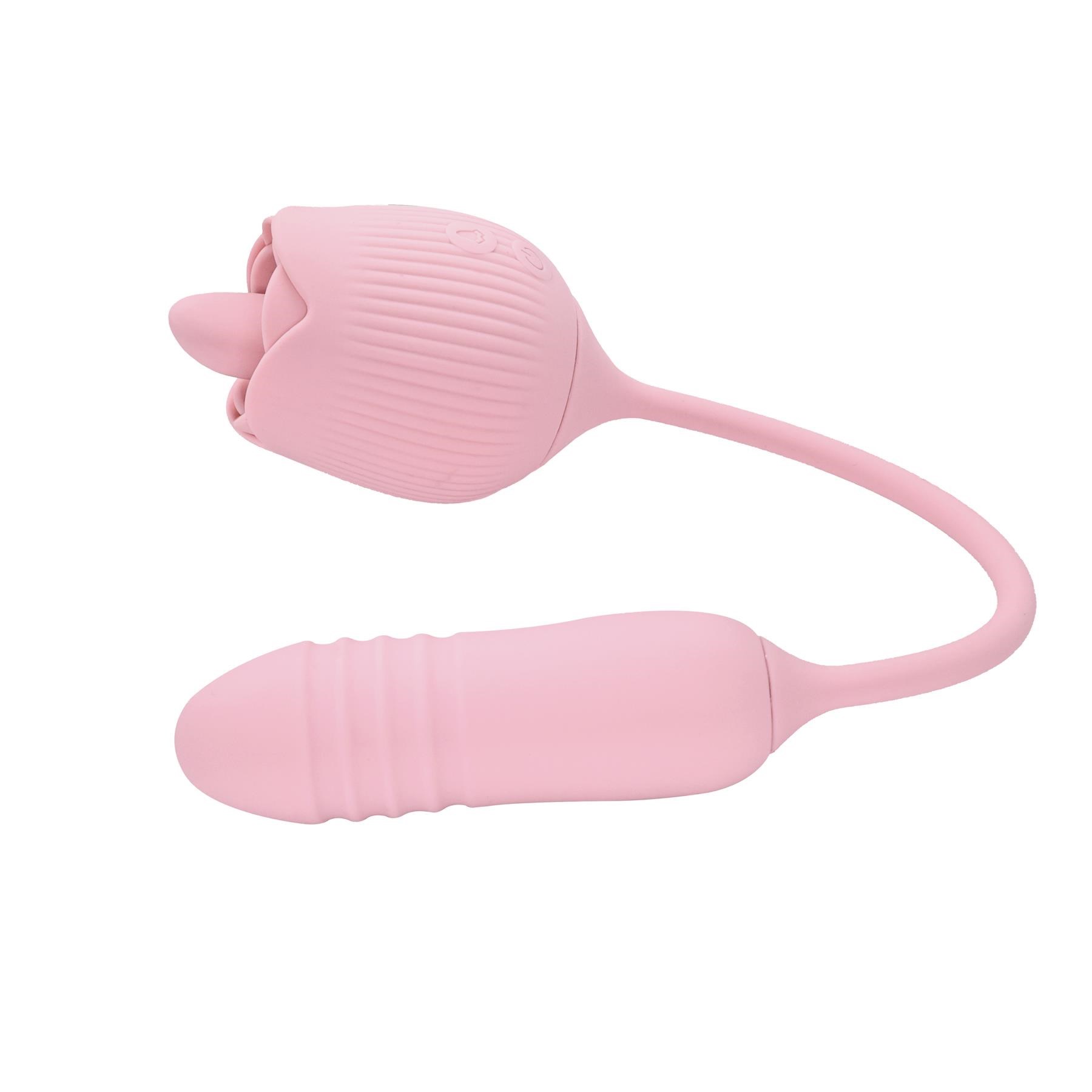 Adam & Eve Rotating Rose Plug Jeweled Anal Vibrator - Product Shot #3
