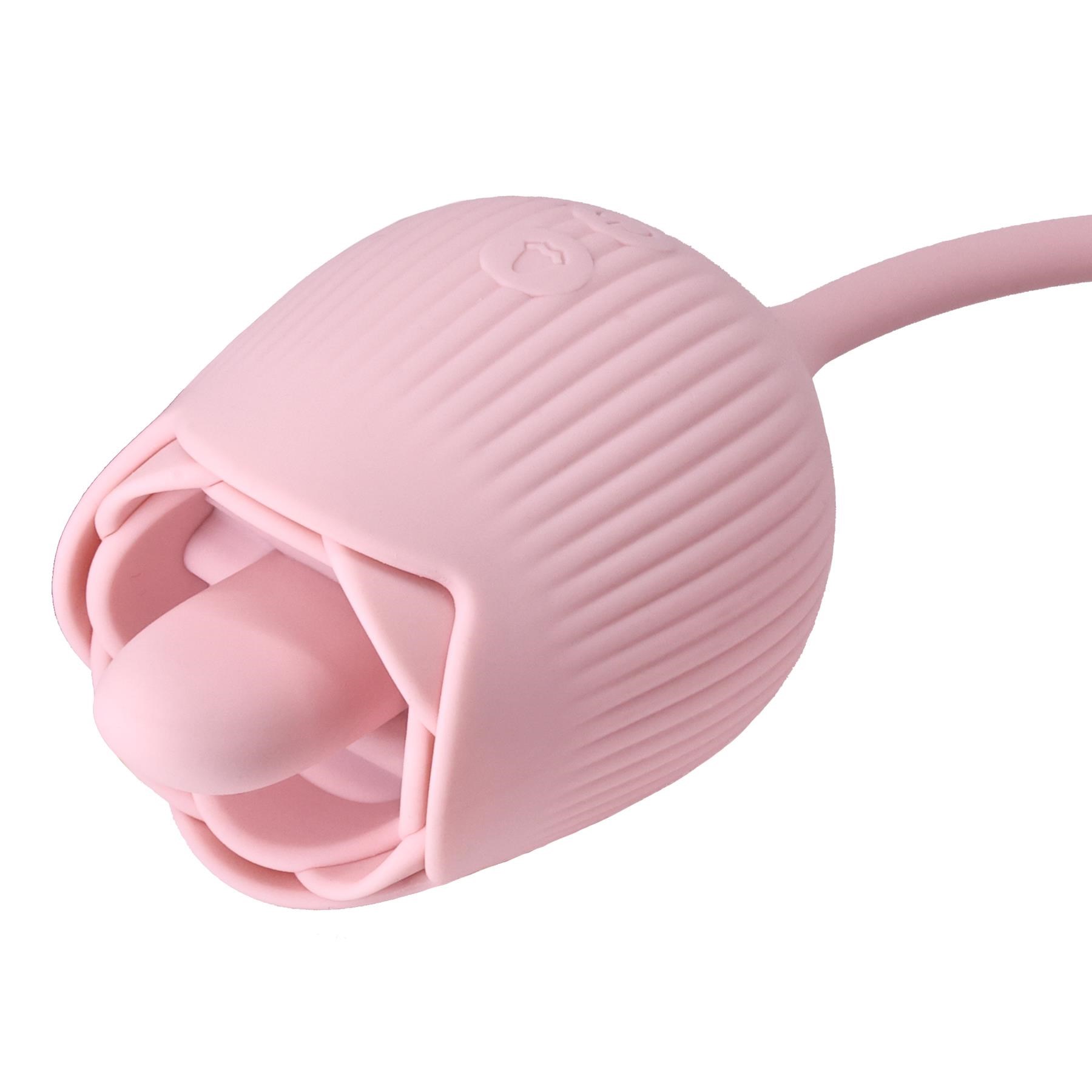 Adam & Eve Rotating Rose Plug Jeweled Anal Vibrator - Product Shot - Close Up on Rose