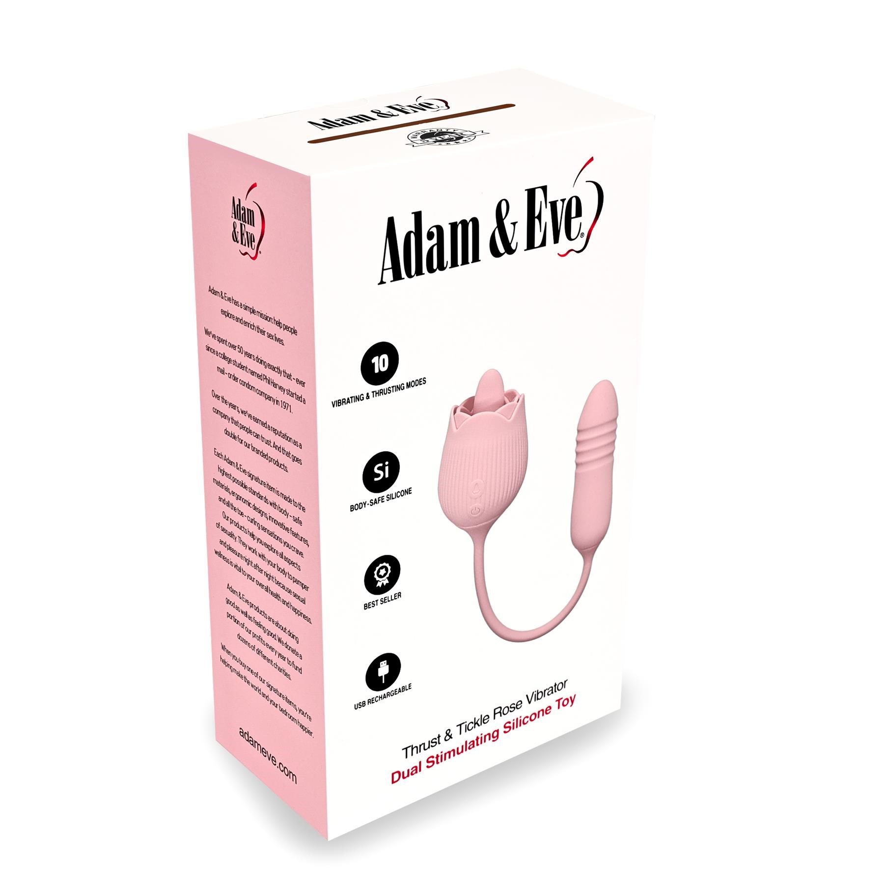Adam & Eve Rotating Rose Plug Jeweled Anal Vibrator - Packaging - Front