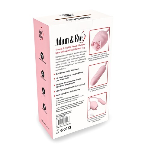 Adam & Eve Rotating Rose Plug Jeweled Anal Vibrator - Packaging - Back