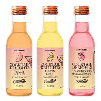 GoodHead cocktail Delights peach Bellini, Starwberry & Champagne  lemom drop