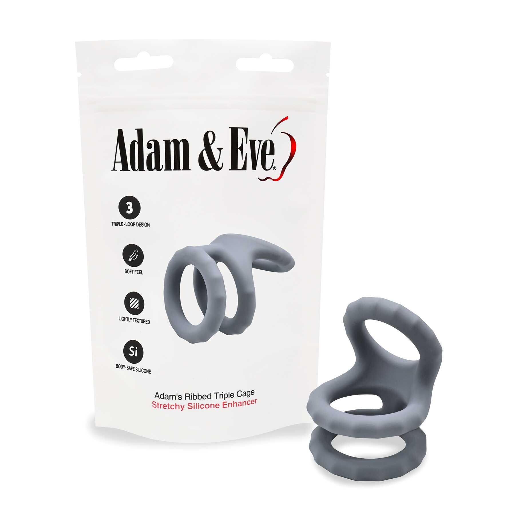 ADAM'S RIDGED TRIPLE CAGE with front of package