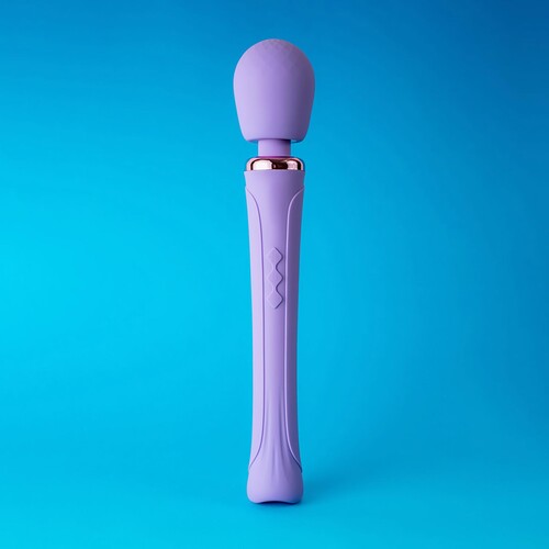 Wild Secrets Glow Deluxe Wand Massager PURPLE WITH BACKGROUND