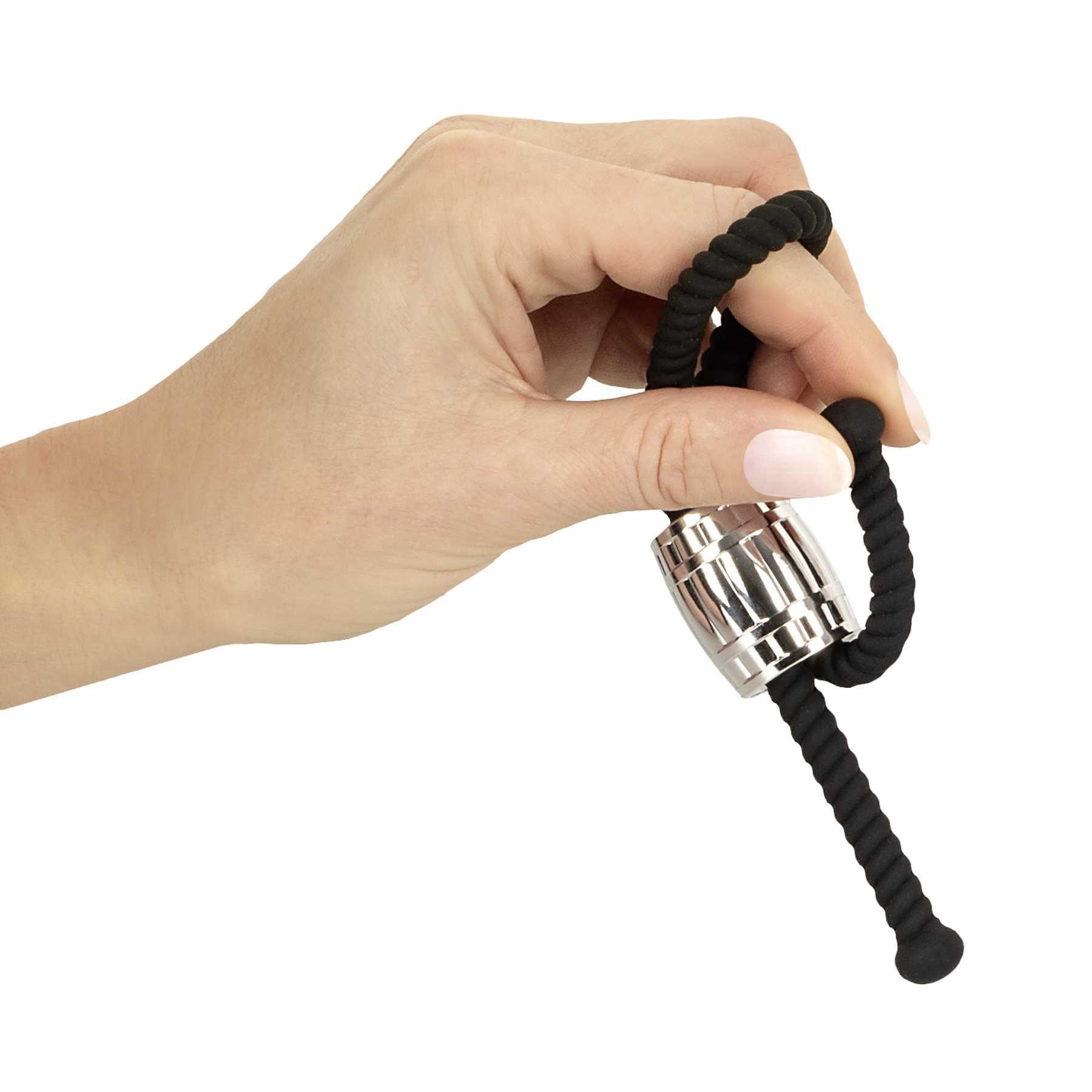 Rebel Heavy Rope Cock Strap hand holding strap