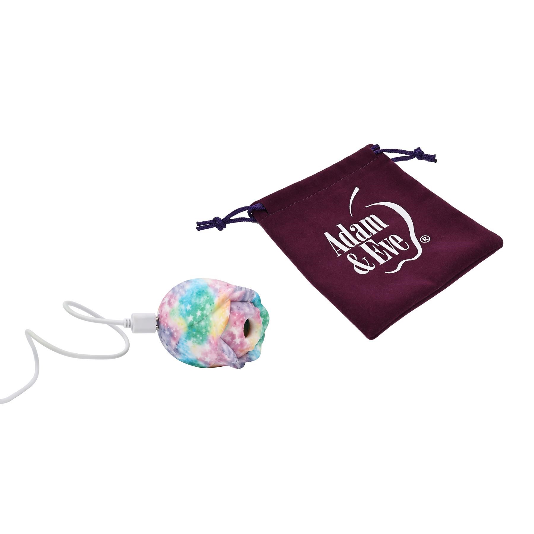 Eve's Ravishing Rose Tapping Clitoral Stimulator- product, charger and bag