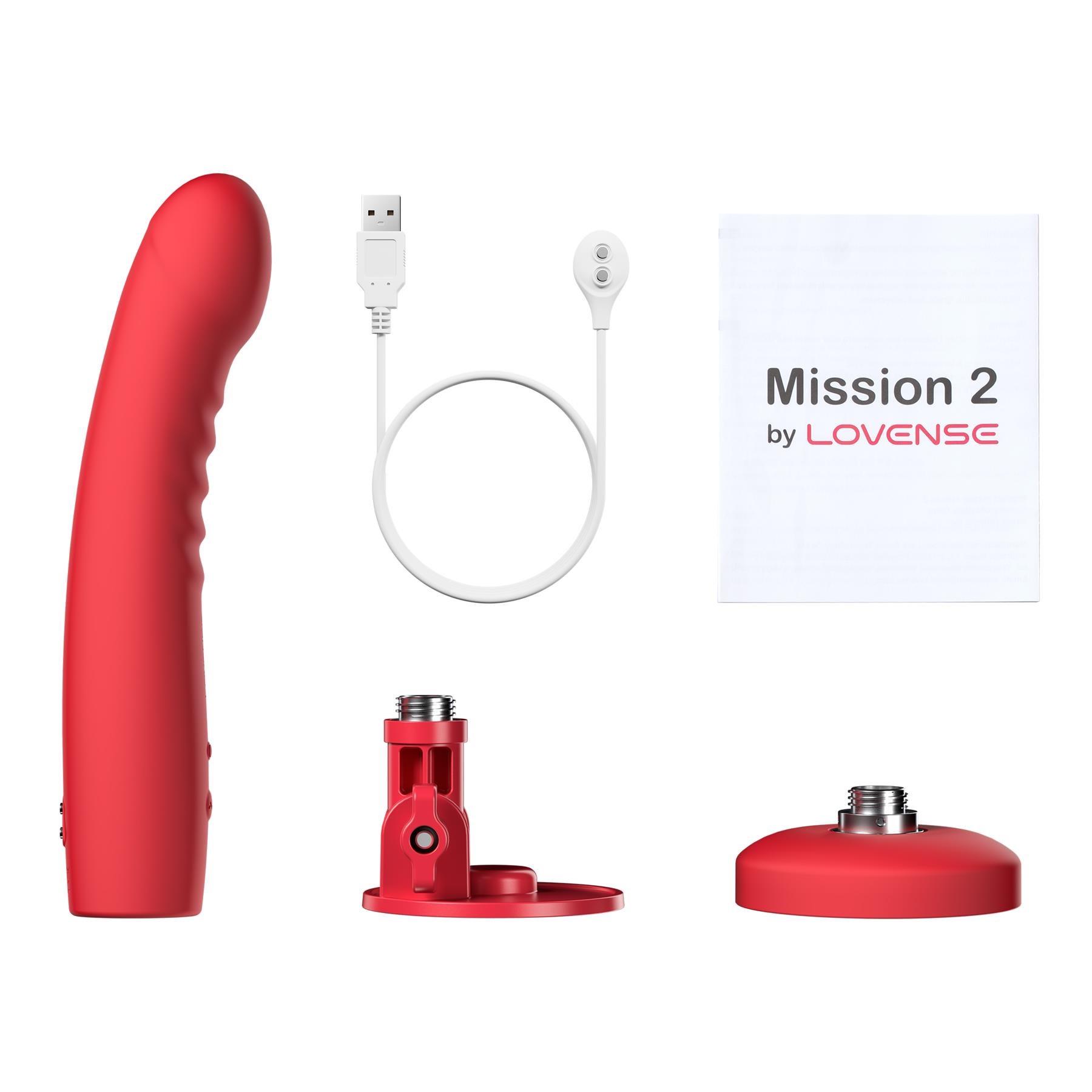 Lovense Mission 2 App Enabled Touch Sensitive Vibrator all components