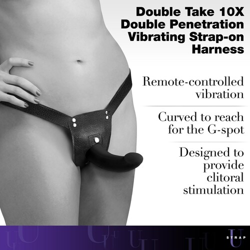 Double Take 10X Vibrating Double Penetration Strap-On Harness - Features