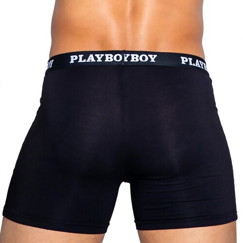 PLAYBOY MENS MODAL CLASSIC BOXER BRIEFS back cropped