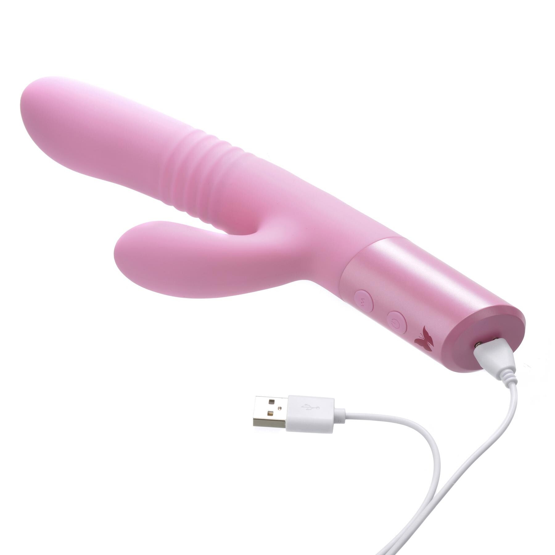 Wild Secrets Lust Thrusting Rabbit Vibrator - Showing where charging cable is placed
