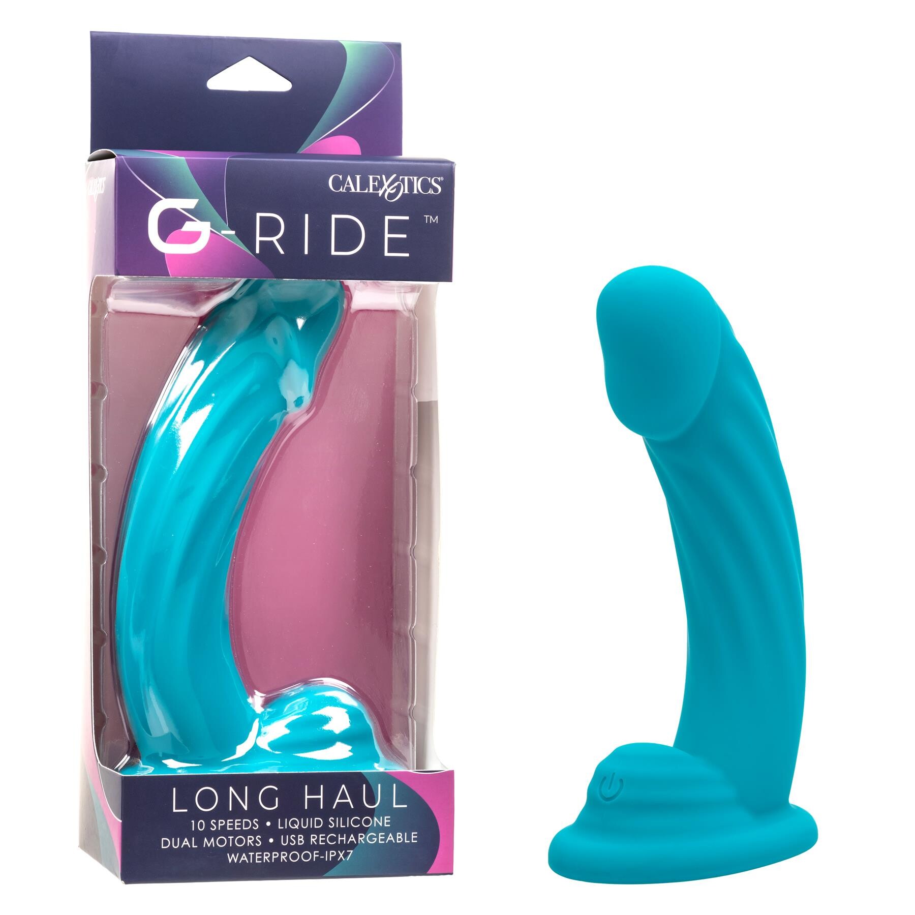 G-Ride Long Haul Curved Dildo and package