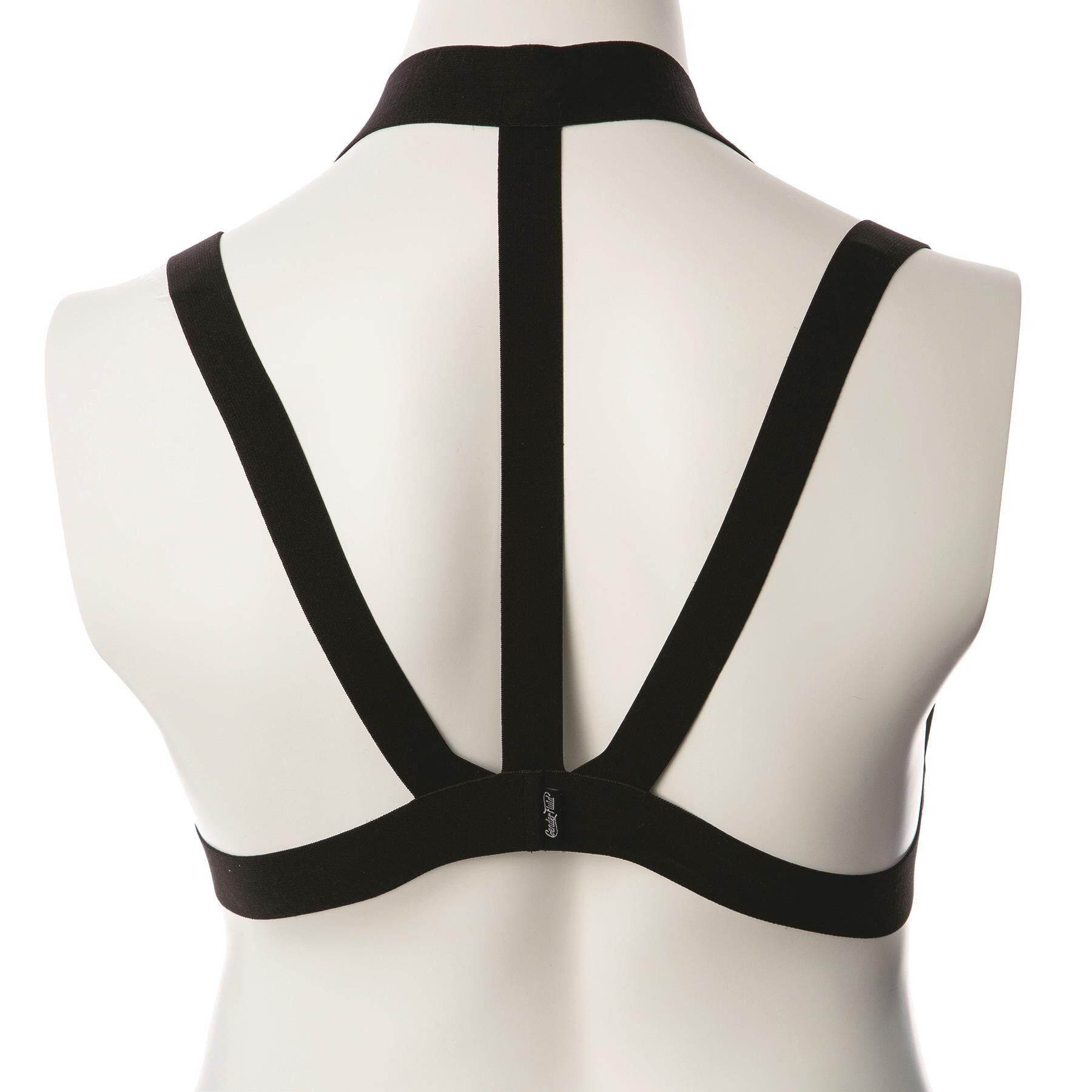 Gender Fluid Majesty Harness back side on model