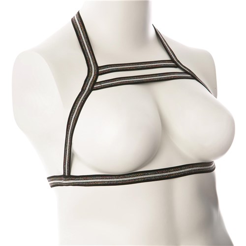 Gender Fluid Silver Lining Harness on model side view