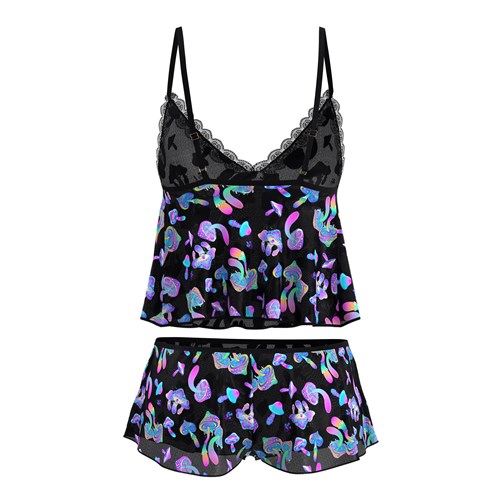 Hazy Dayz  Shroomz Cami & Short Set ghost