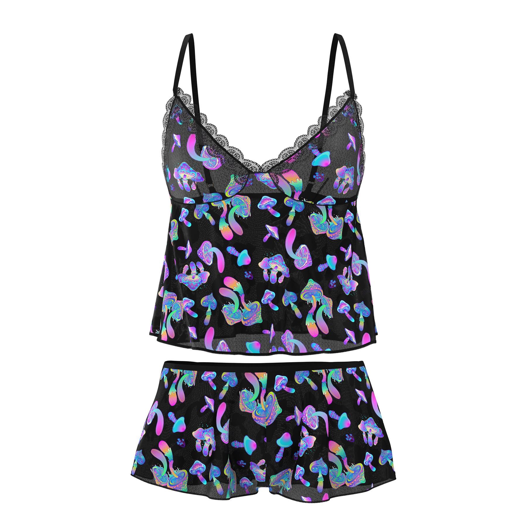 Hazy Dayz  Shroomz Cami & Short Set ghost