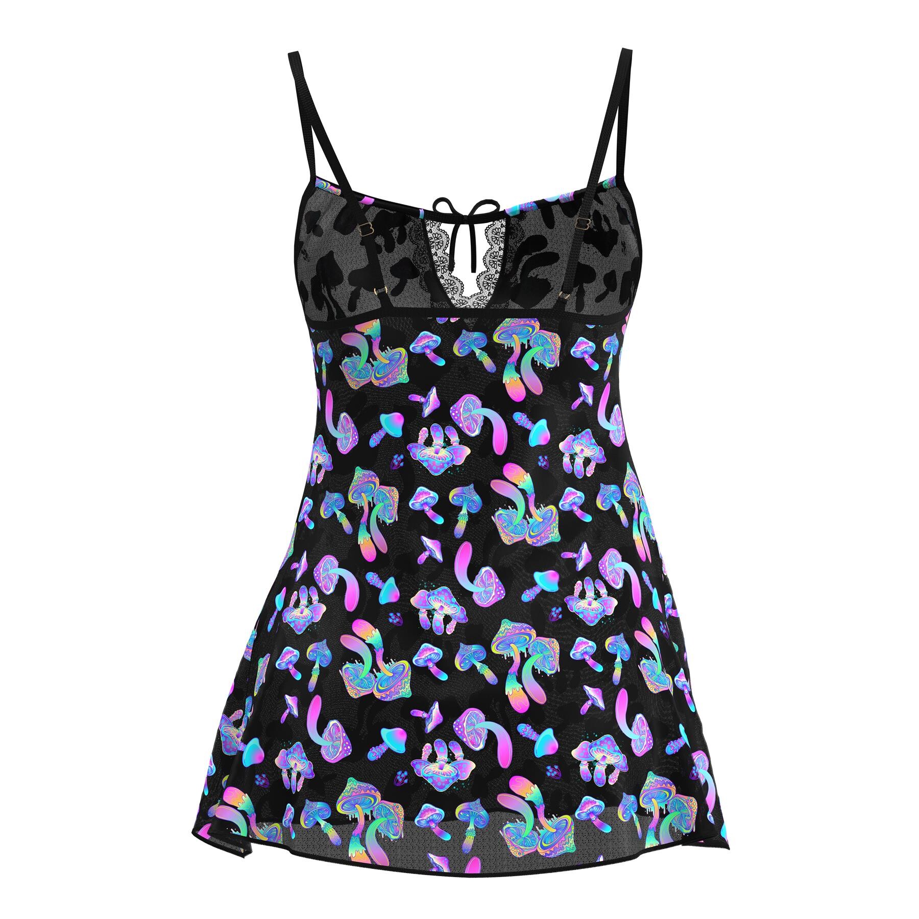 Hazy Dayz Shroomz  Dress & G-String Set ghost