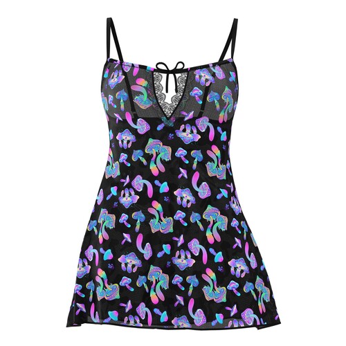 Hazy Dayz Shroomz  Dress & G-String Set ghost