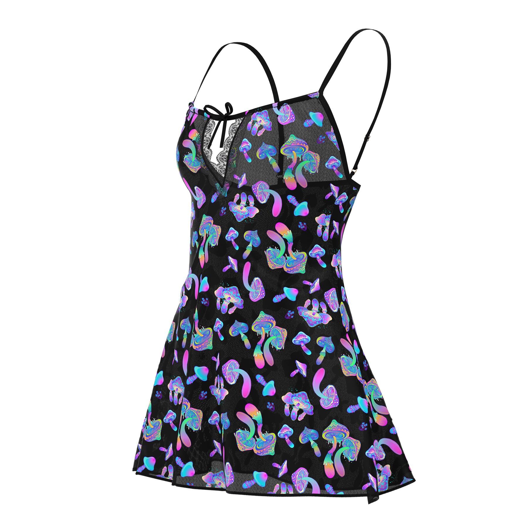 Hazy Dayz Shroomz  Dress & G-String Set ghost