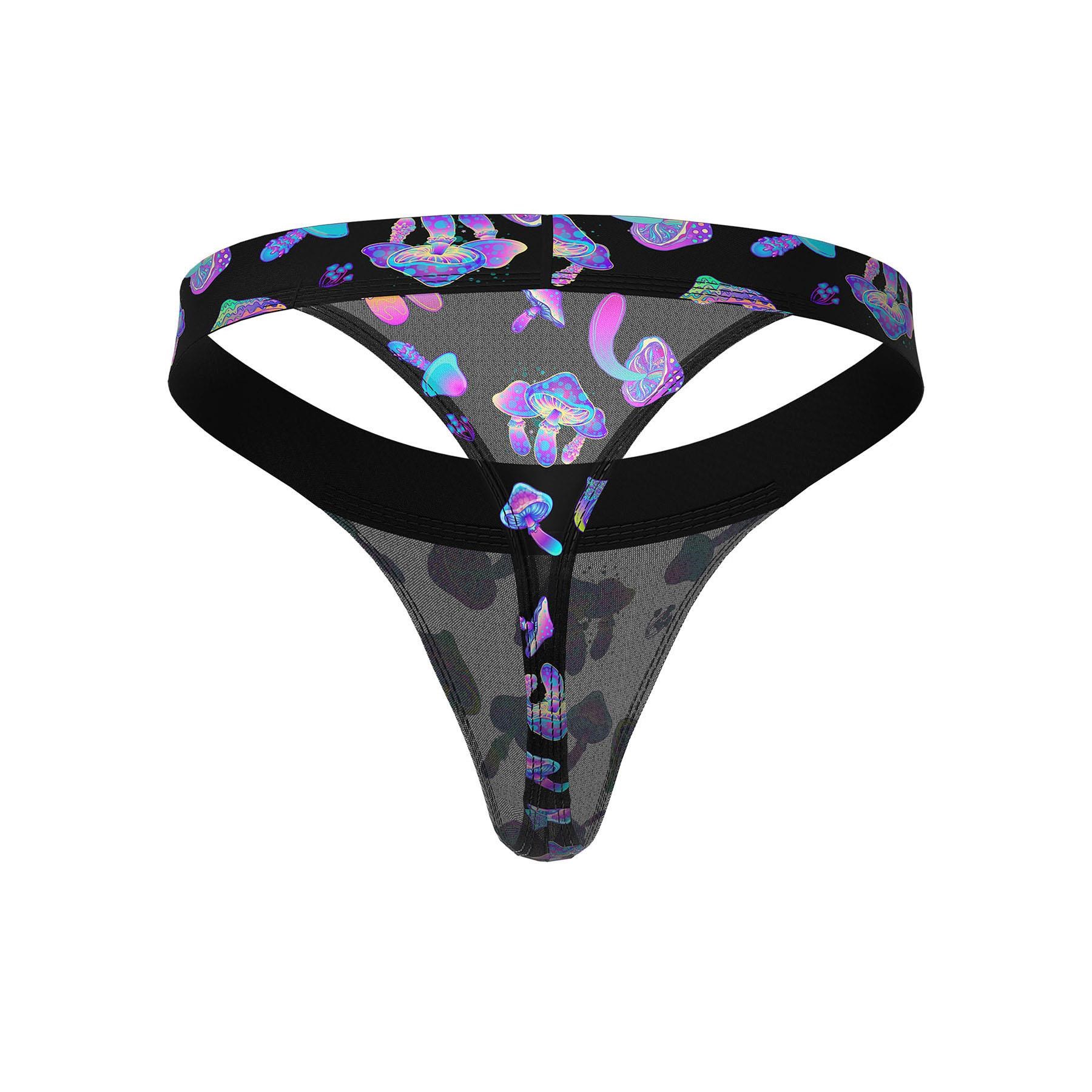 Hazy Dayz Mushroom Print Thong ghost