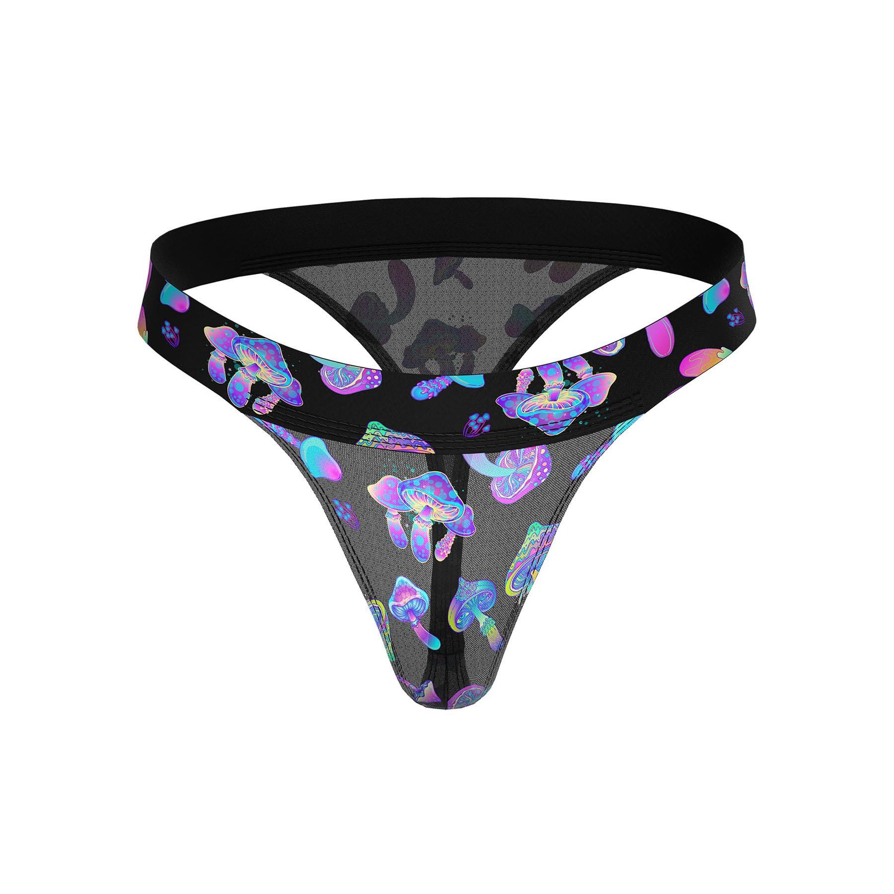 Hazy Dayz Mushroom Print Thong ghost
